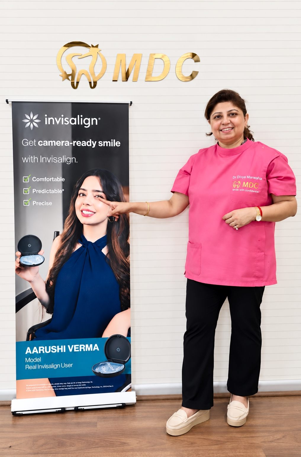 Dr. Divya Marwaha during an Invisalign consultation in Gurugram