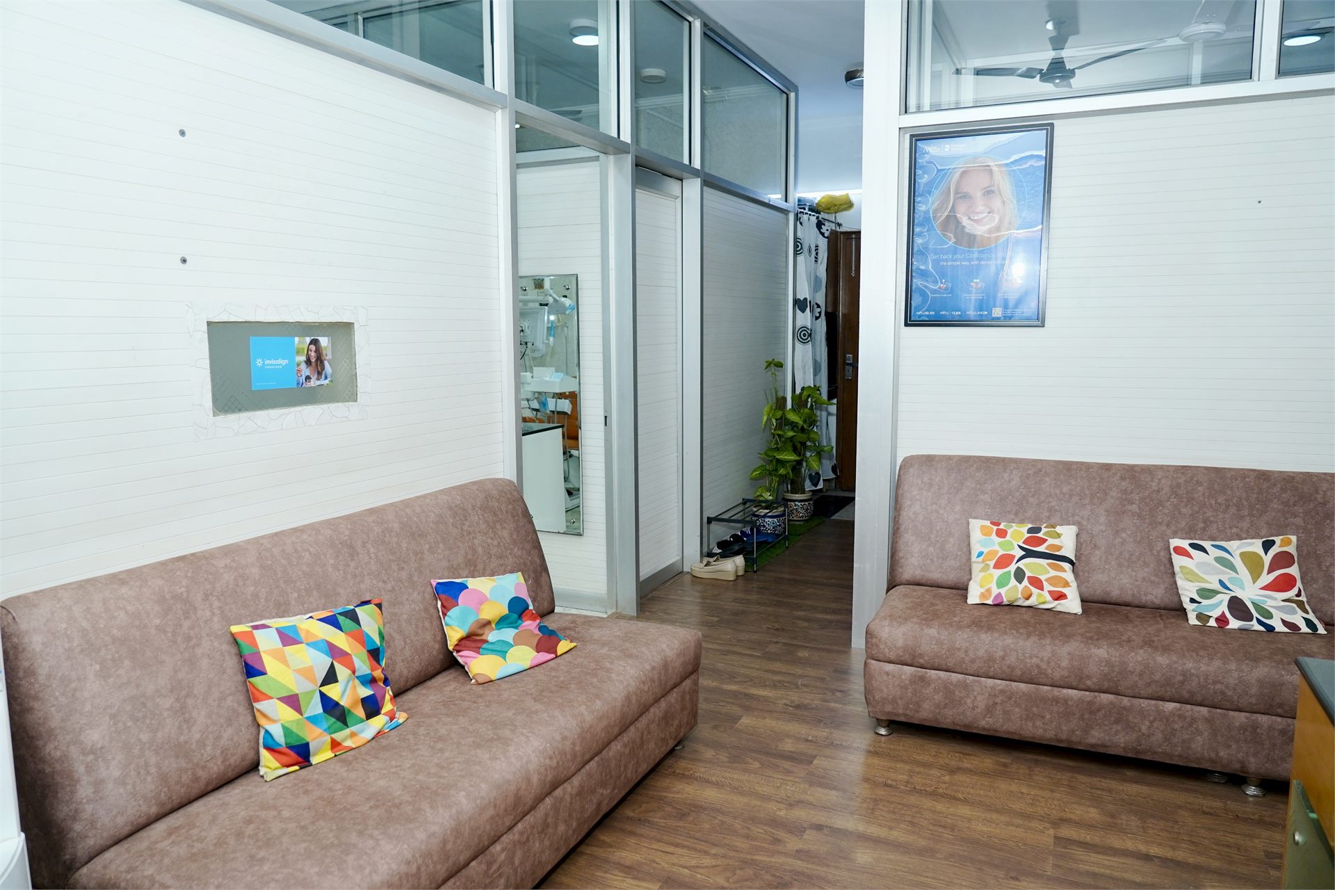 Patient waiting area at Marwaha Dental Clinic in Gurugram